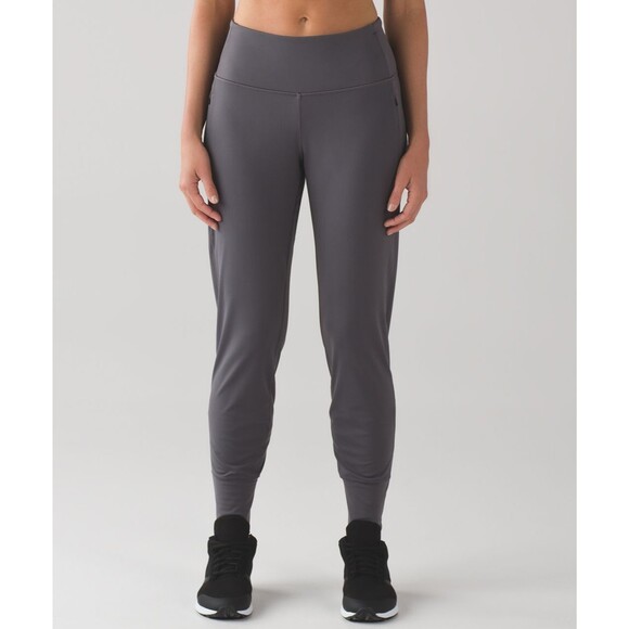 LULULEMON 2016 Women's Fresh Tracks Pant 4 Jogger Dark Carbon Gray EUC B55 - Picture 1 of 6